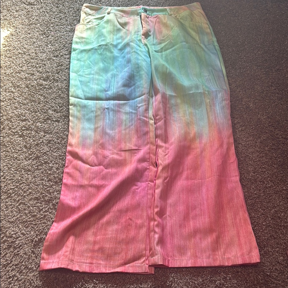 Multicolor Tie-Dye Styled Women's Pants - XXL - NEW NEVER WORN